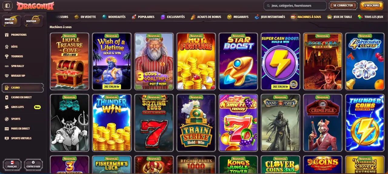 Dragonia Casino jeux